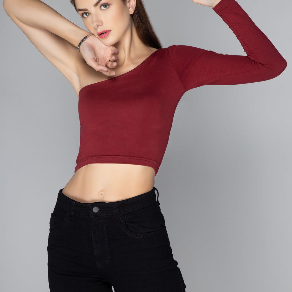 
                      
                        Aturabi One-Shoulder Knitted Crop Top
                      
                    