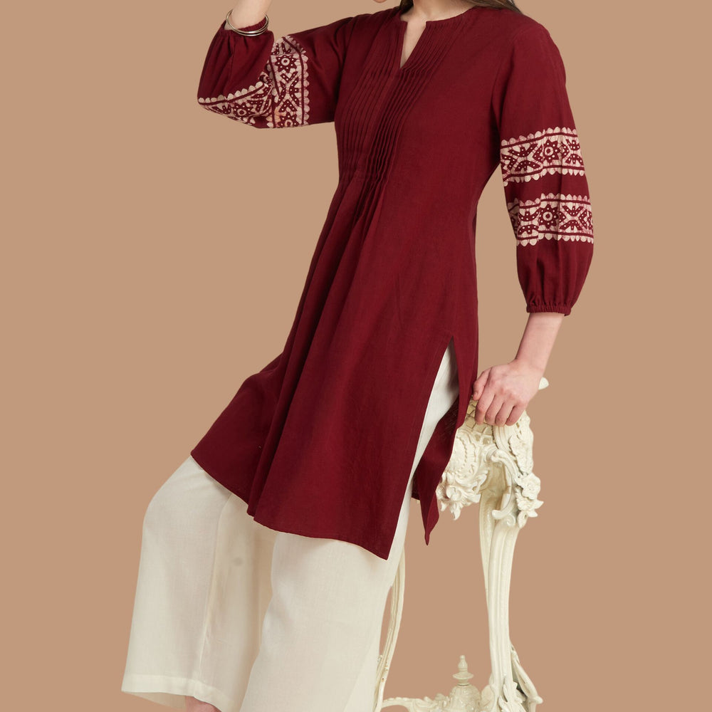 
                      
                        Batik printed Kurta With Pleats
                      
                    