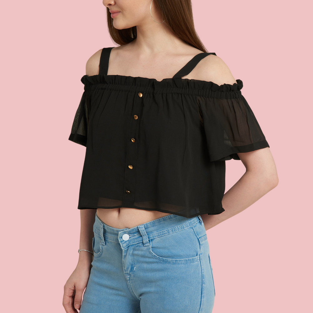 
                      
                        Short Sleeves Off Shoulder Crop Top
                      
                    