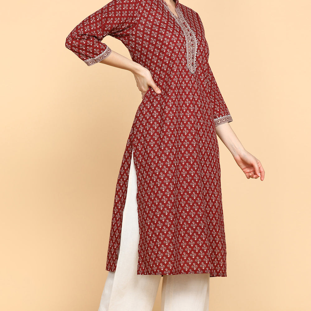 
                      
                        Ethnic Motifs Printed Gotta Patti Cotton Kurta
                      
                    