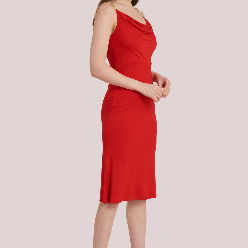 
                      
                        Solid Fit and Flare Red Dress
                      
                    