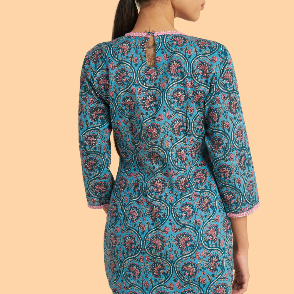 
                      
                        Pretty Sky Blue Short Kurti
                      
                    