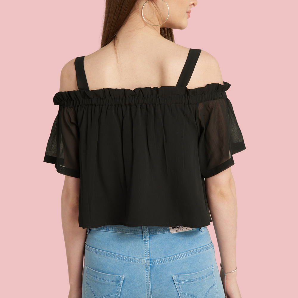 
                      
                        Short Sleeves Off Shoulder Crop Top
                      
                    