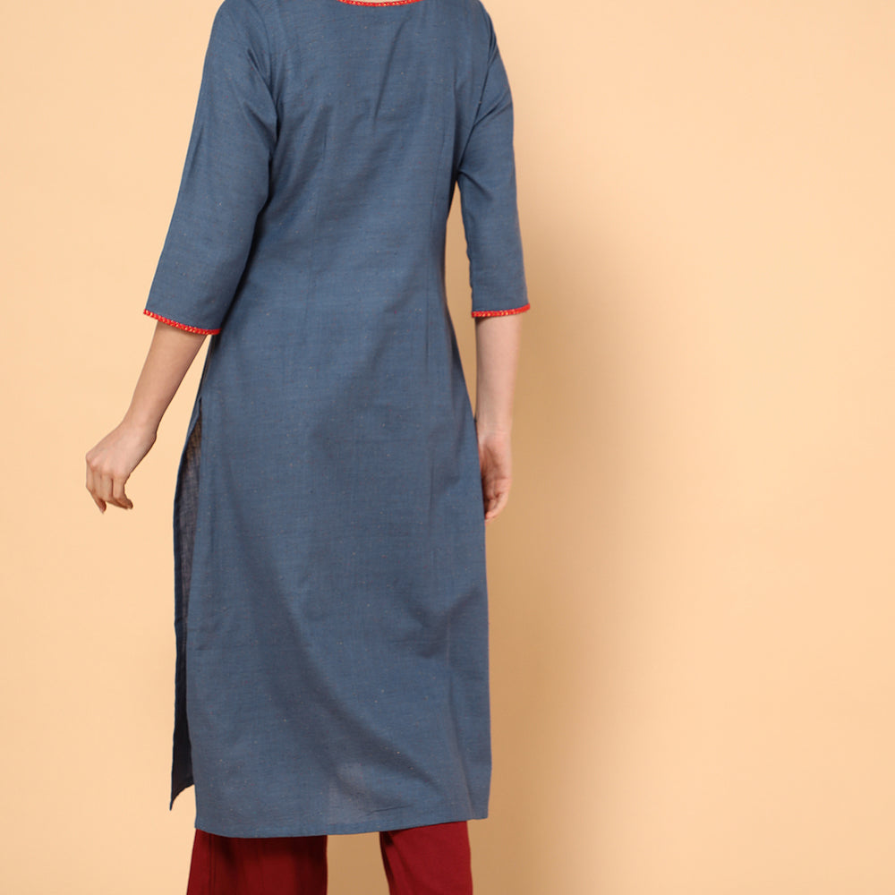 
                      
                        Classy Dark Blue Long Kurta
                      
                    