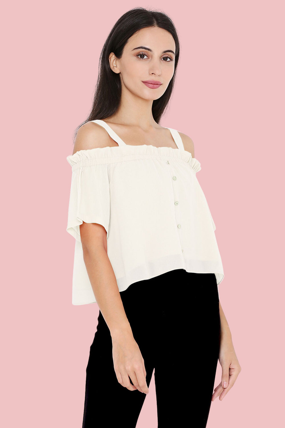 Short Sleeves Off Shoulder Crop Top