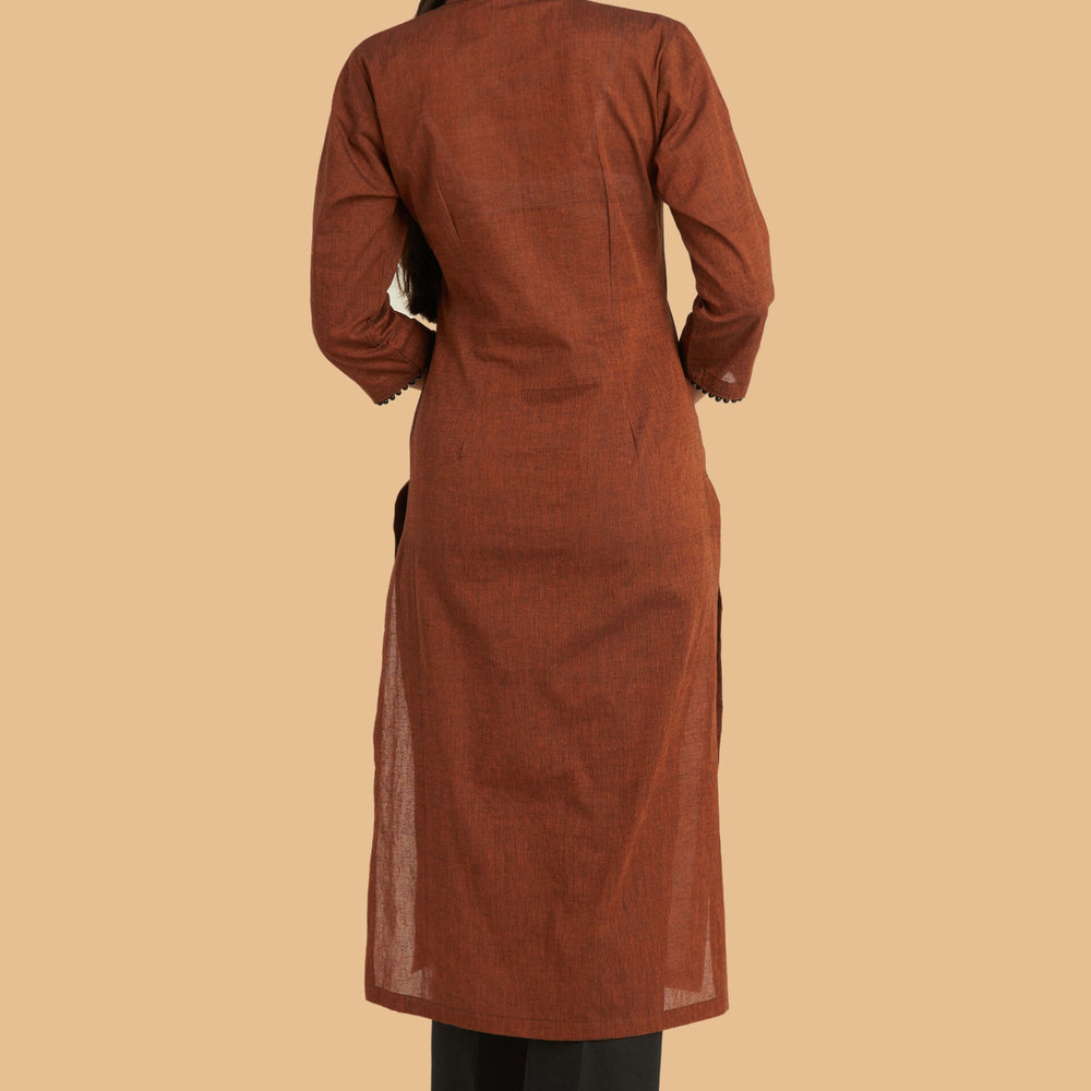 
                      
                        Hand-Block Printed Kurta With Thread-Work Embroidery
                      
                    