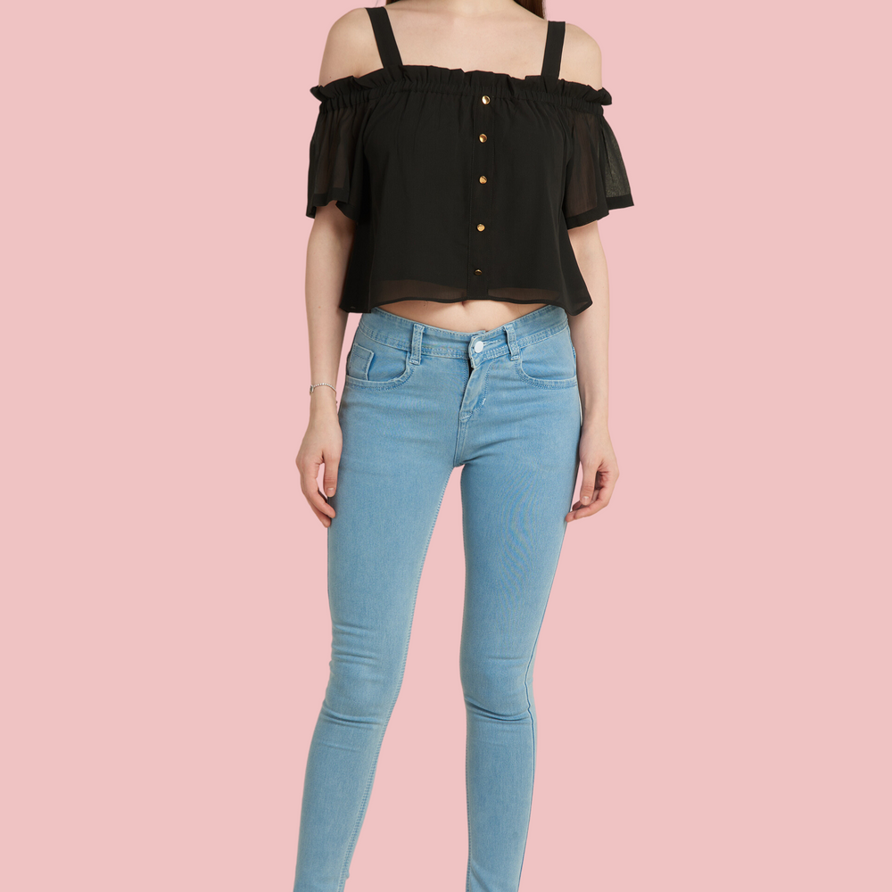 
                      
                        Short Sleeves Off Shoulder Crop Top
                      
                    