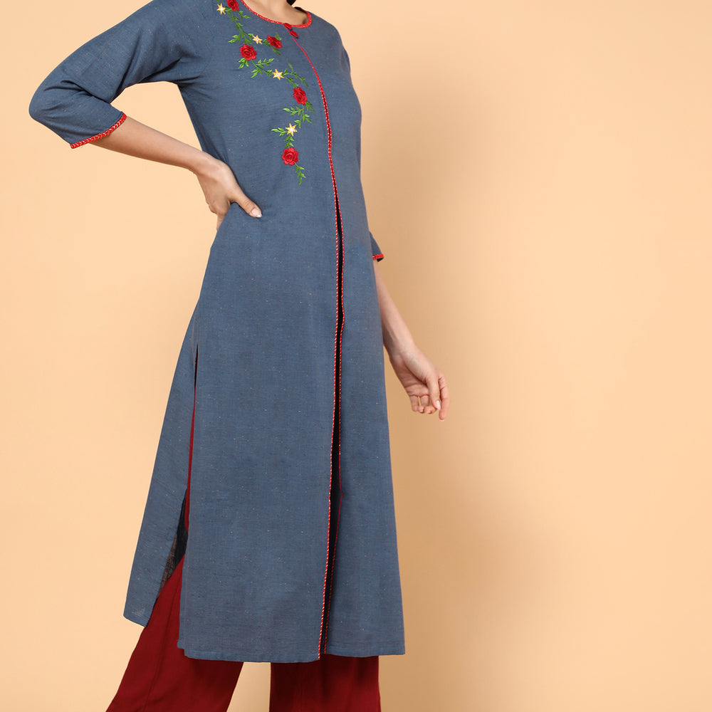 
                      
                        Classy Dark Blue Long Kurta
                      
                    