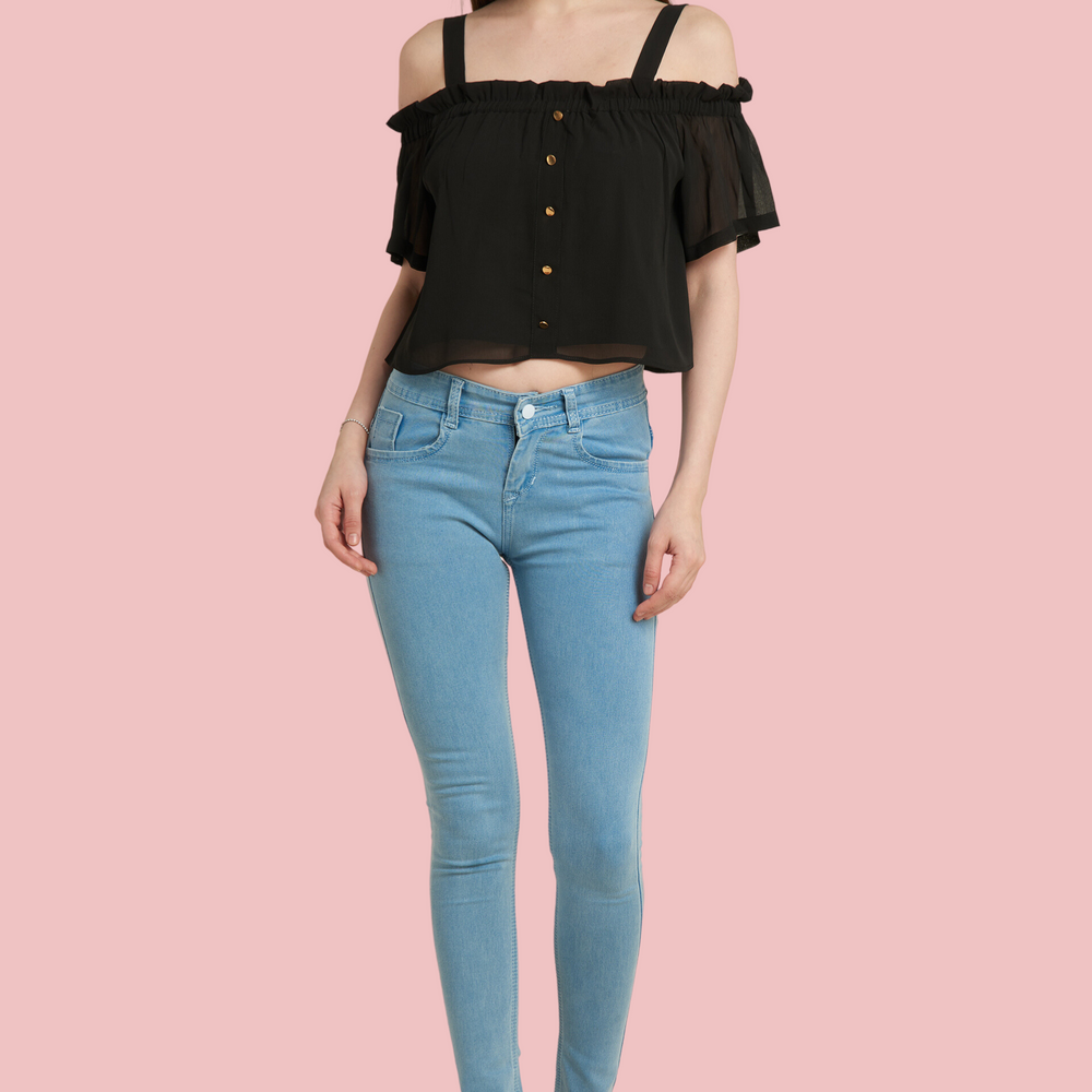 
                      
                        Short Sleeves Off Shoulder Crop Top
                      
                    