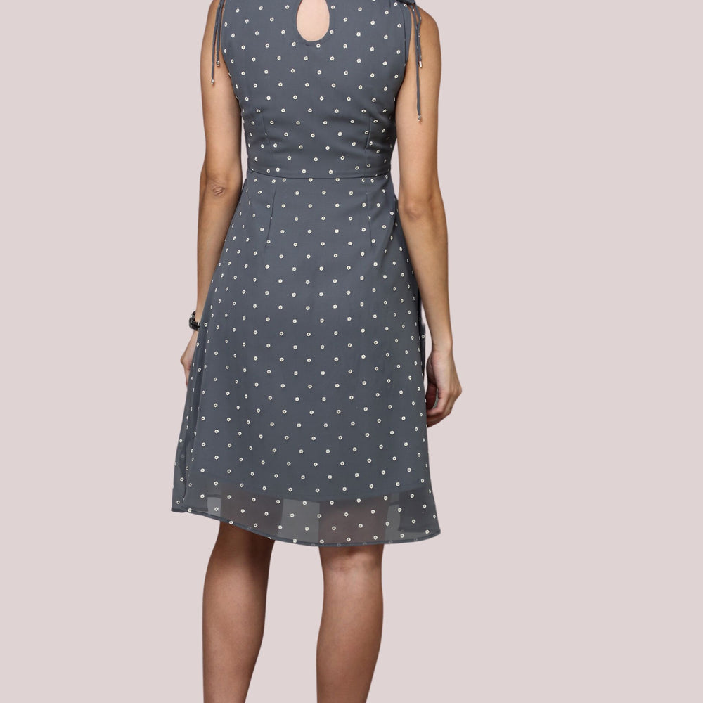 
                      
                        Grey Textured V- neckline Dress
                      
                    