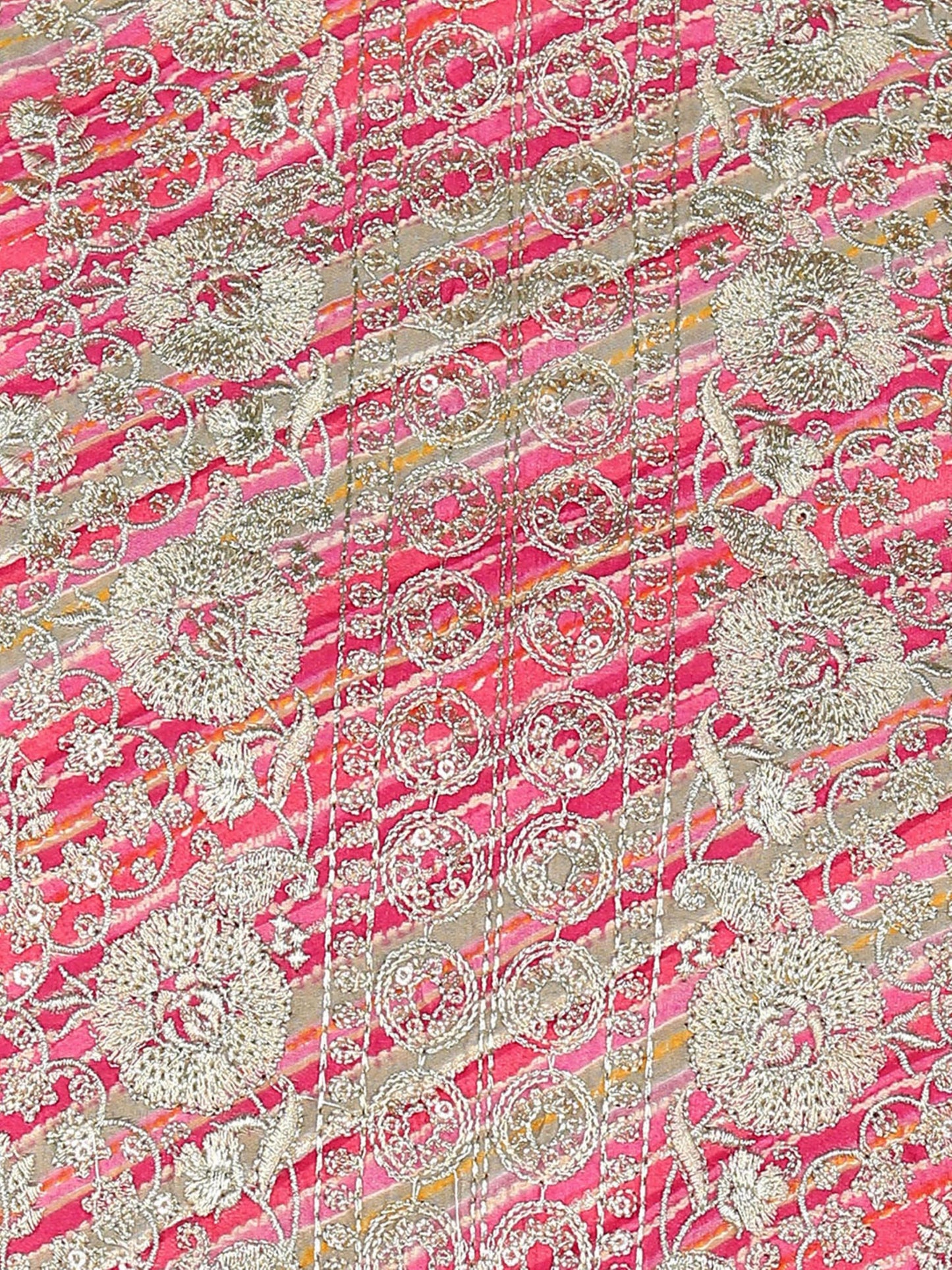 Pink Ethnic Motifs Printed Thread Work Block Print Anarkali Kurta