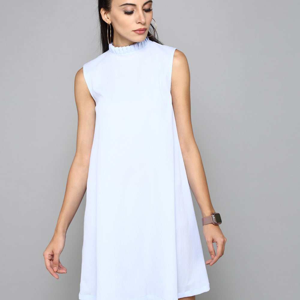 
                      
                        Solid Sky Blue A-Line Dress
                      
                    