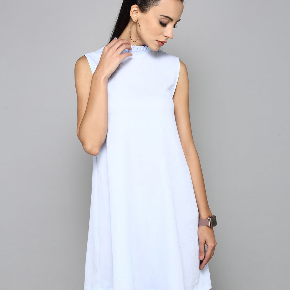 
                      
                        Solid Sky Blue A-Line Dress
                      
                    