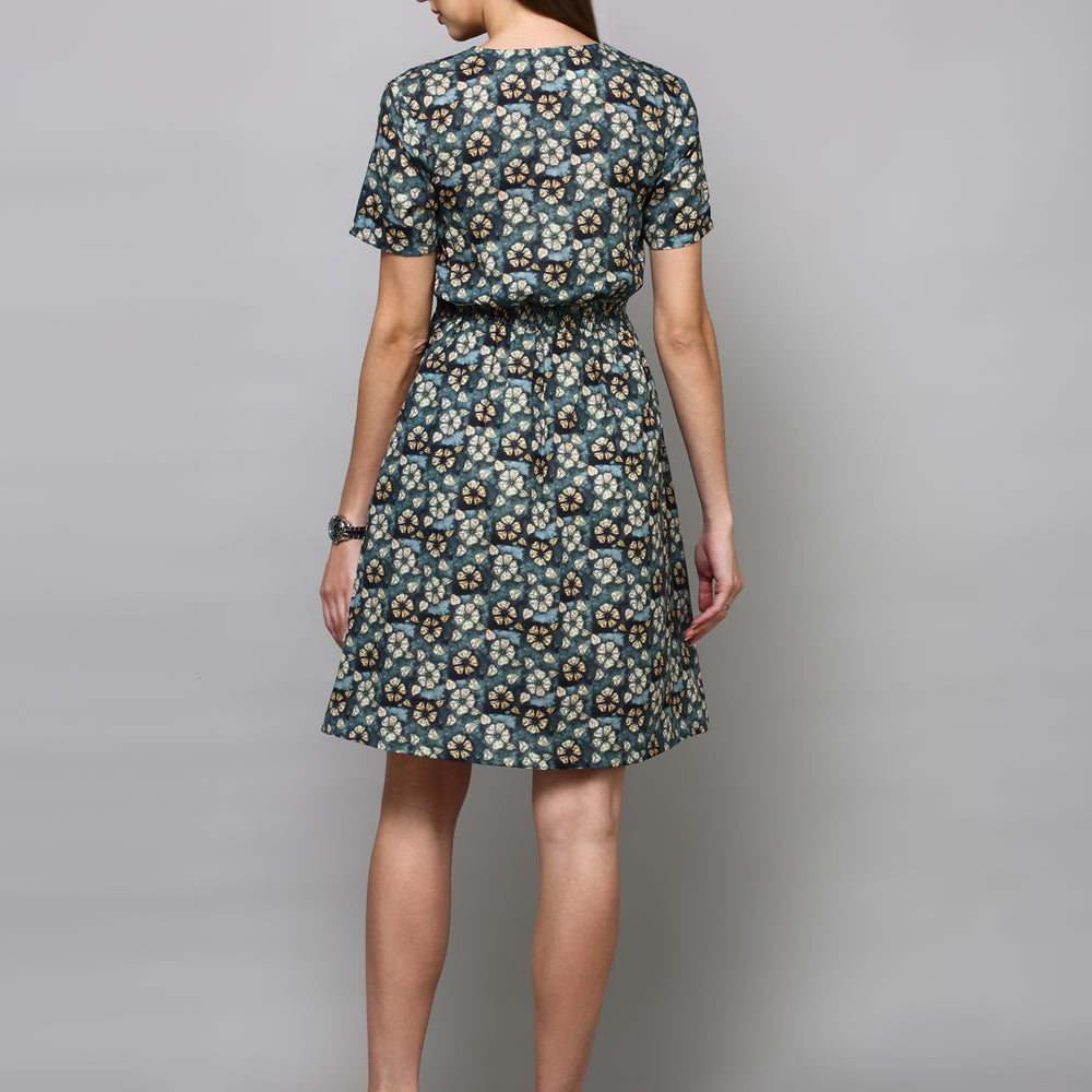 
                      
                        Olive Green & Brown Floral A-Line Dress
                      
                    