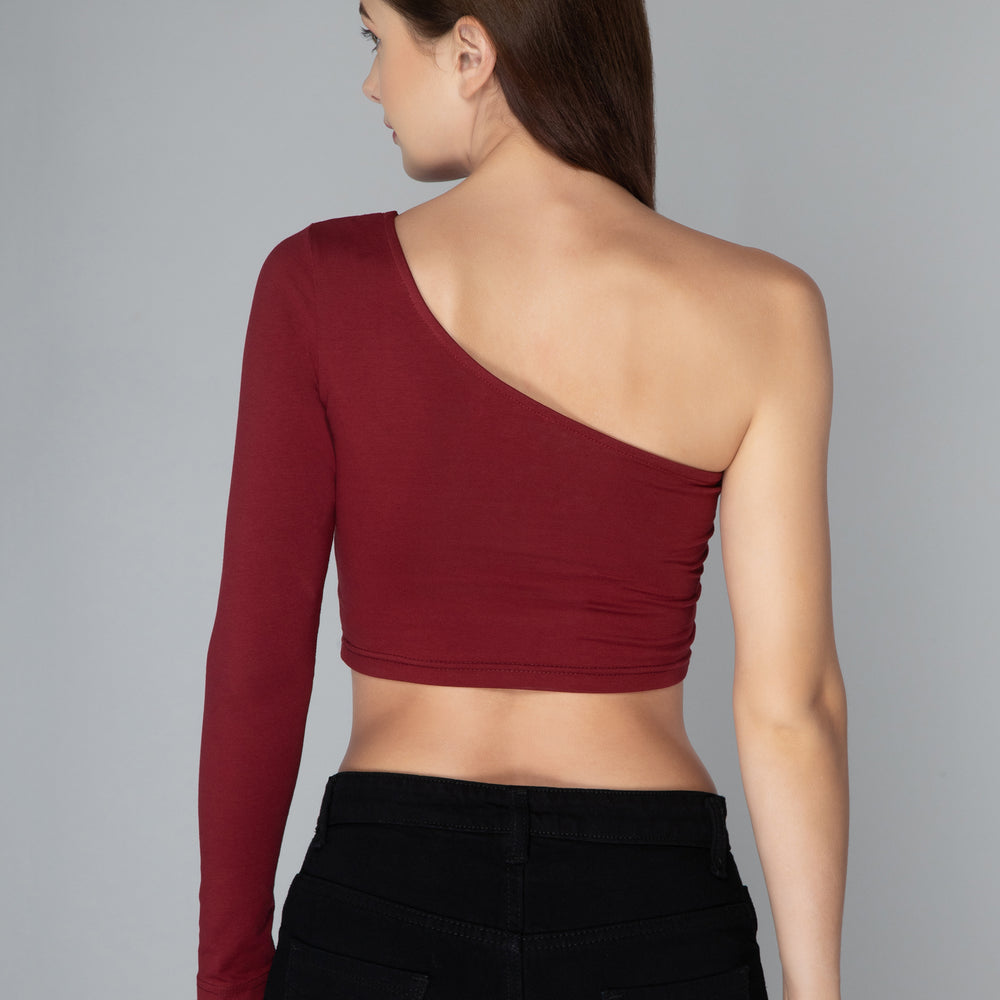 
                      
                        Aturabi One-Shoulder Knitted Crop Top
                      
                    