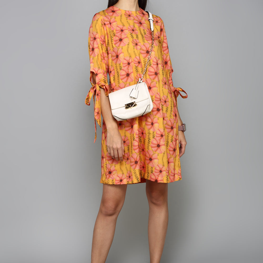 
                      
                        Women Orange Floral A-Line Dress
                      
                    