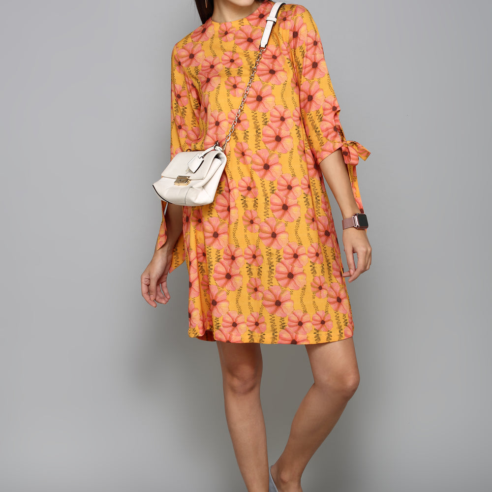 
                      
                        Women Orange Floral A-Line Dress
                      
                    