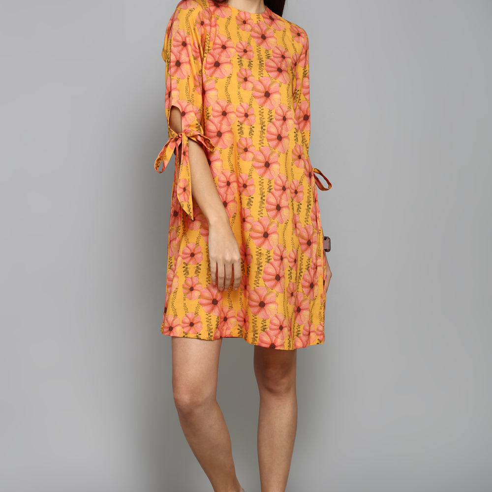 
                      
                        Women Orange Floral A-Line Dress
                      
                    