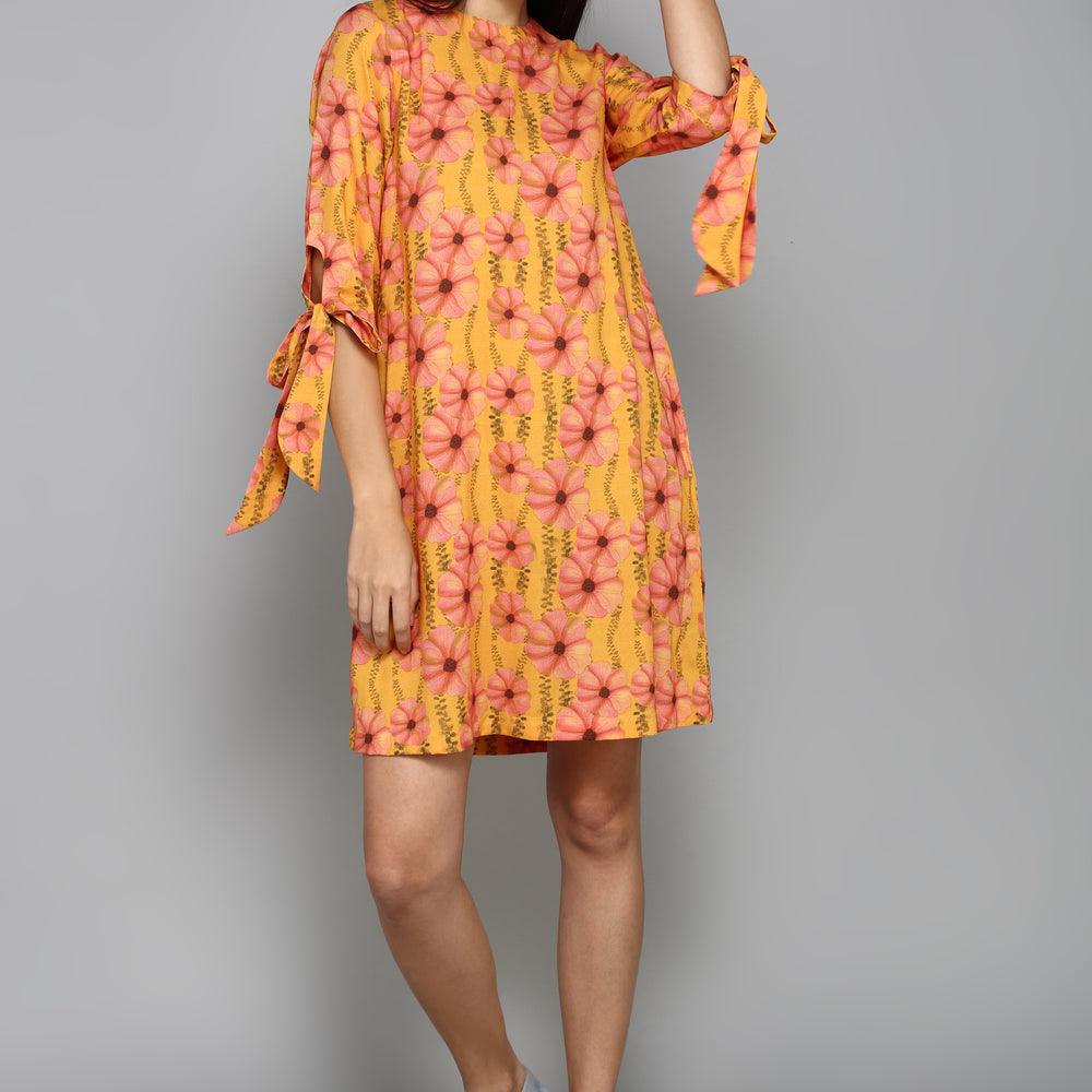 
                      
                        Women Orange Floral A-Line Dress
                      
                    