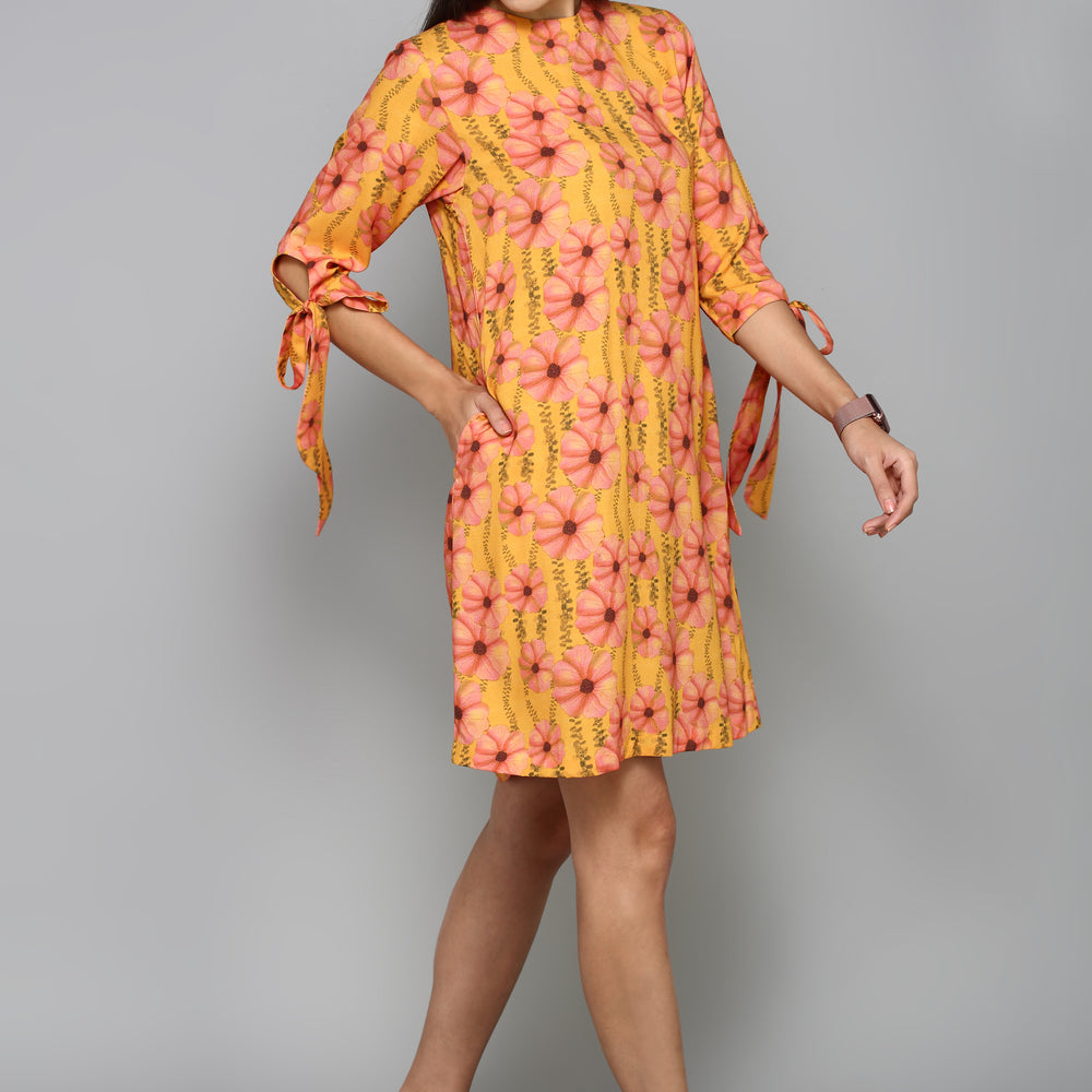 
                      
                        Women Orange Floral A-Line Dress
                      
                    