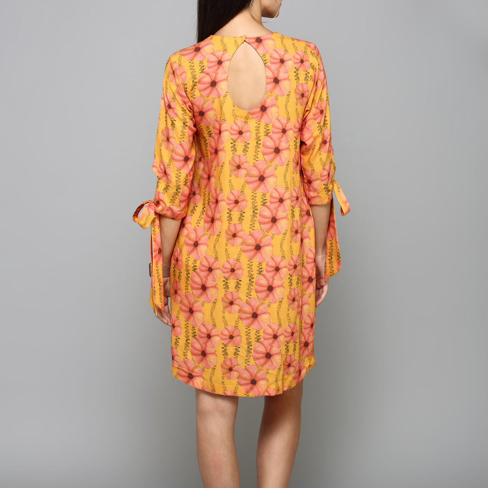 
                      
                        Women Orange Floral A-Line Dress
                      
                    