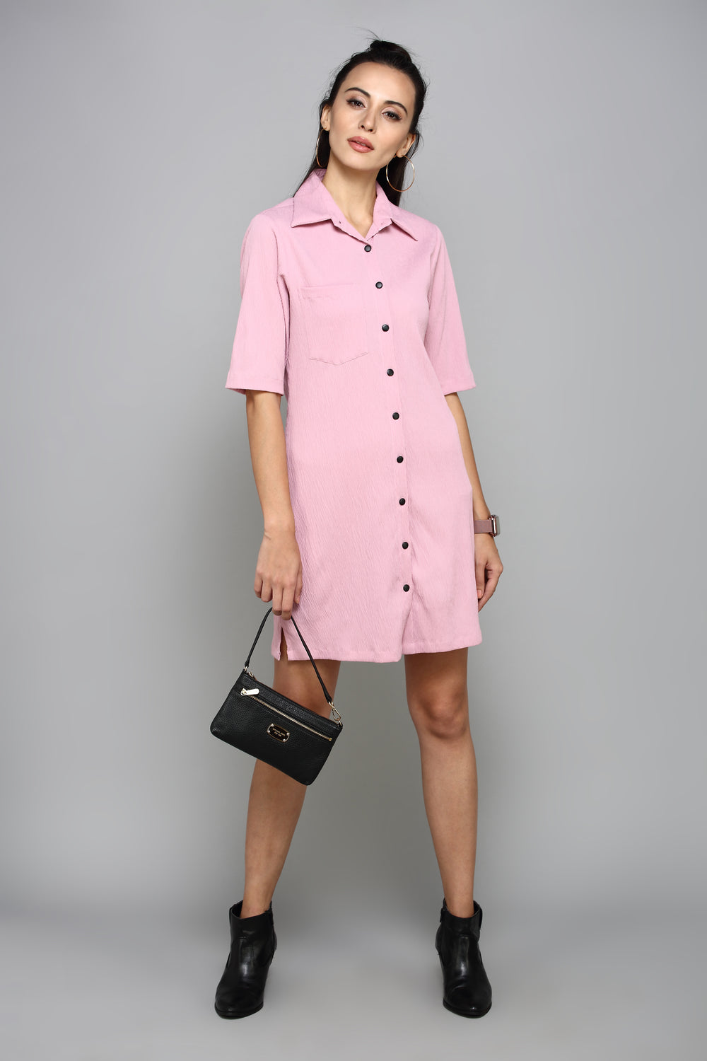 Pink Shirt Dress