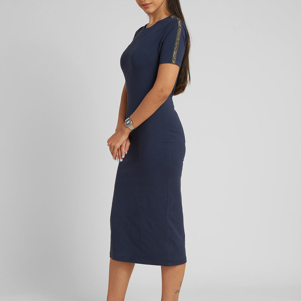 blue T-shirt Midi Dress